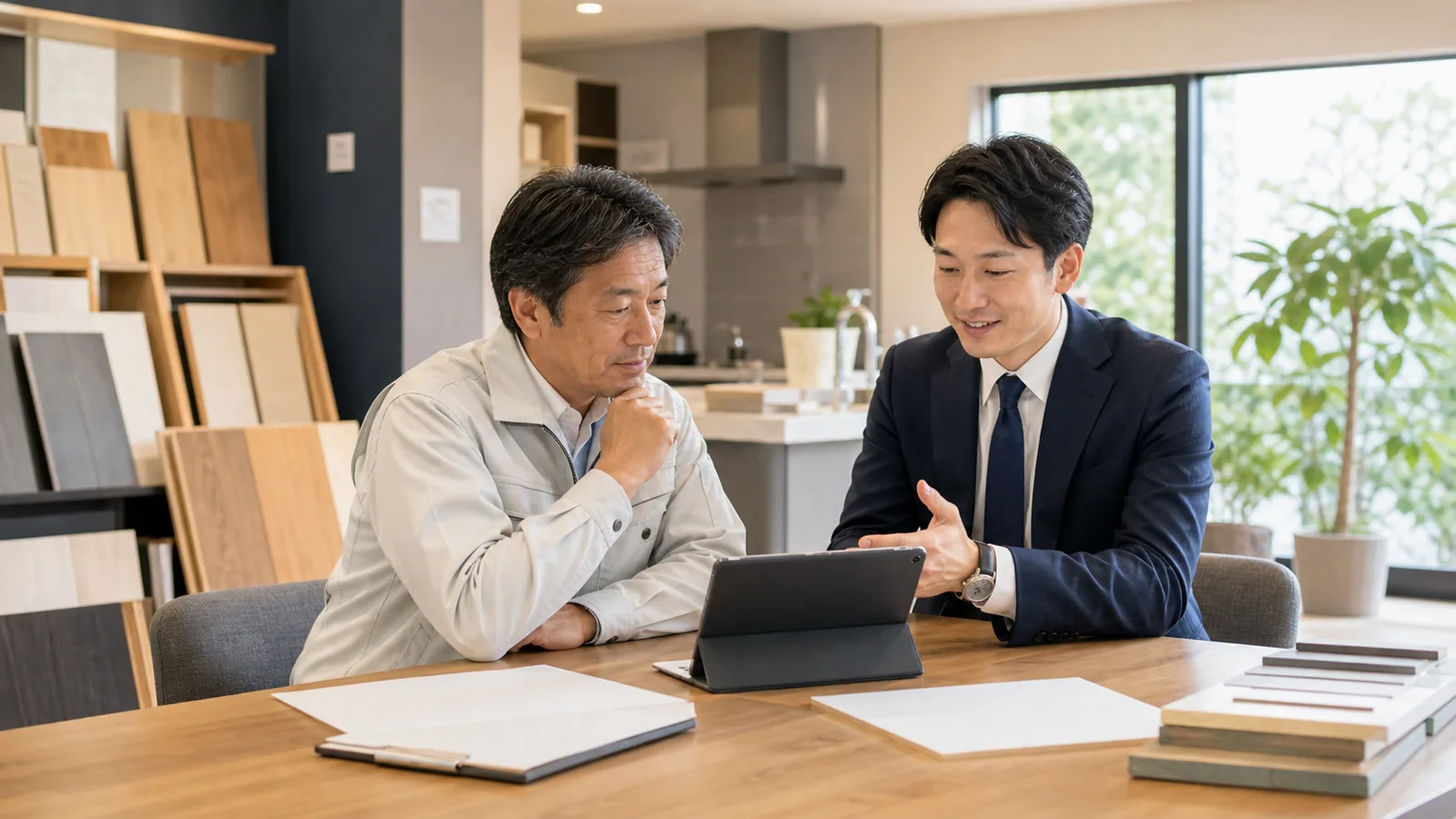 リフォーム会社の経営者が匿名でM&A相談を行う様子