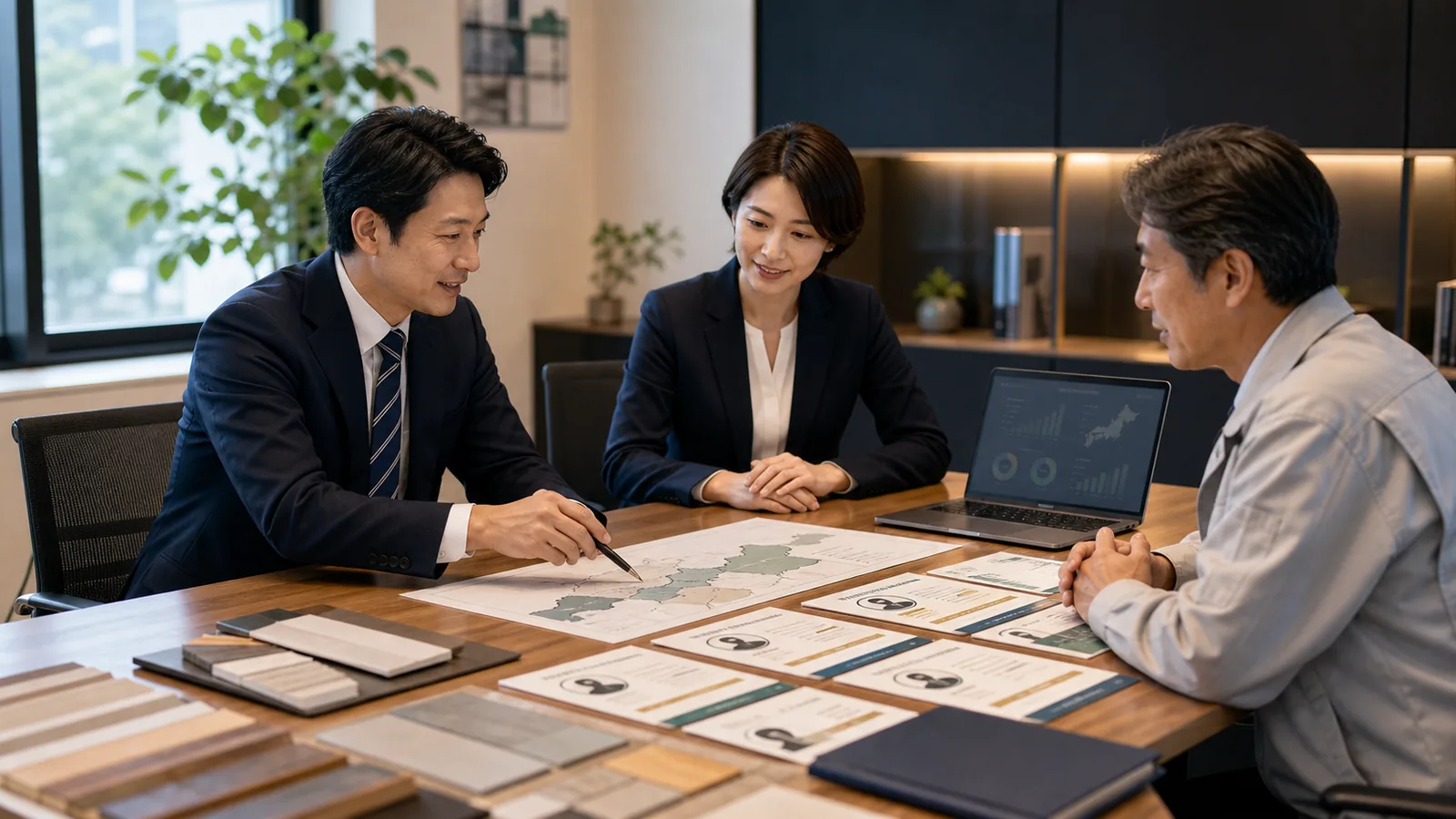 リフォーム会社の買い手候補と譲渡条件を整理する相談風景