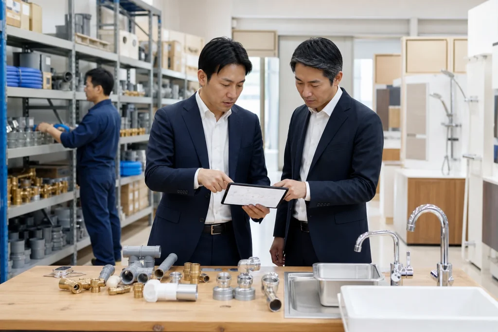 マニックス買収の9.5％から100％への持分変化と住宅設備商流を確認する担当者