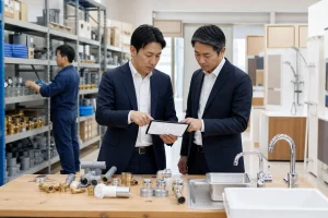 マニックス買収の9.5％から100％への持分変化と住宅設備商流を確認する担当者